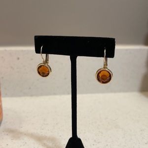 Orange drop earrings